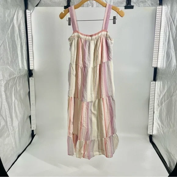 Rails Amaya Juliette rainbow stripe dress brunch casual‎ midi boho coquette XS - Picture 4 of 12